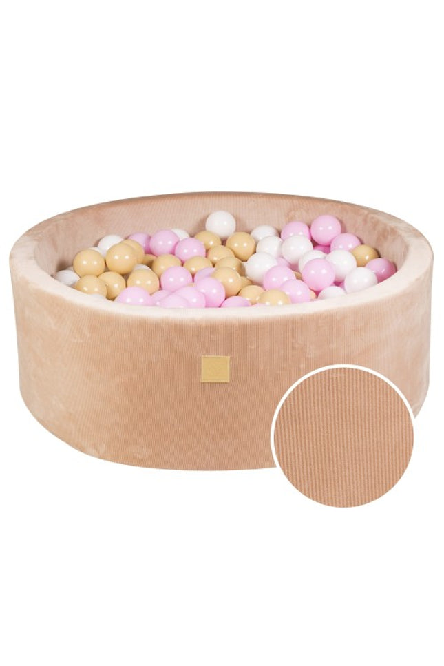 Ronde Ballenbak met 200 Roze/Zand/Witte Ballen, 90x30cm - Zandvelours-mercibeaucoupp.eu