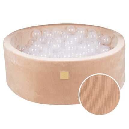 Ronde ballenbak met 200 doorschijnende ballen, 90x30cm - Zandvelours-mercibeaucoupp.eu