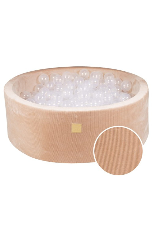 Ronde ballenbak met 200 doorschijnende ballen, 90x30cm - Zandvelours-mercibeaucoupp.eu