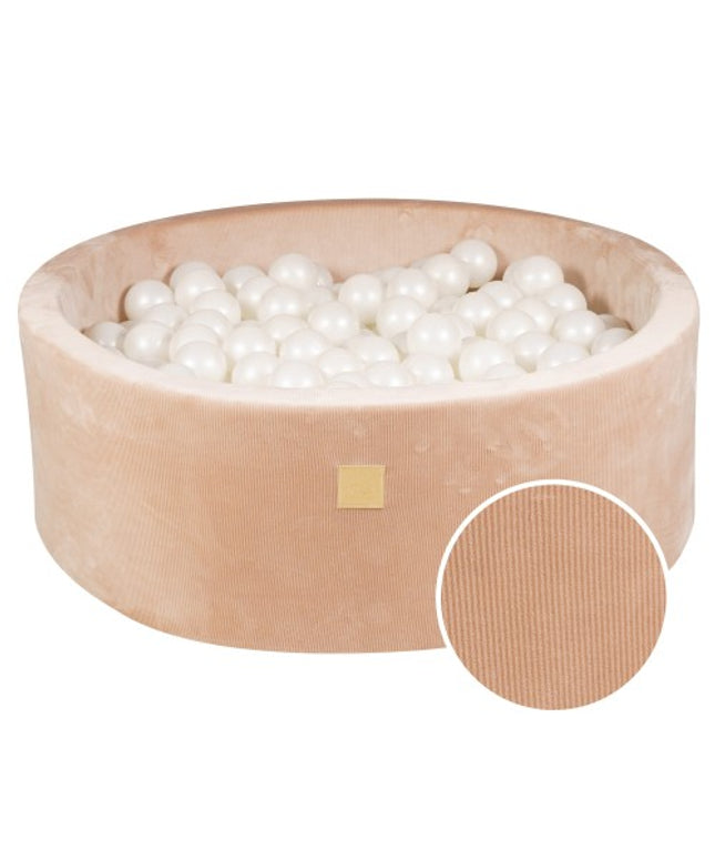 Ronde ballenbak met 200 witte ballen, 90x30cm - Zandvelours-mercibeaucoupp.eu