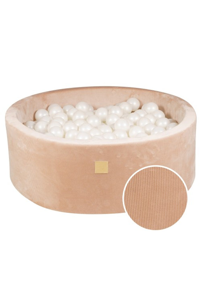Ronde ballenbak met 200 witte ballen, 90x30cm - Zandvelours-mercibeaucoupp.eu