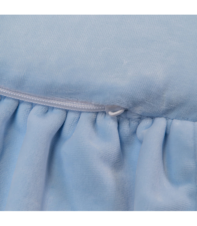 Round Play Mat With a Frill - Baby Blue Velvet
