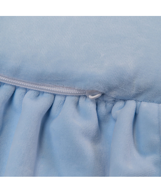 Rond speelkleed met volant - babyblauw fluweel-mercibeaucoupp.eu