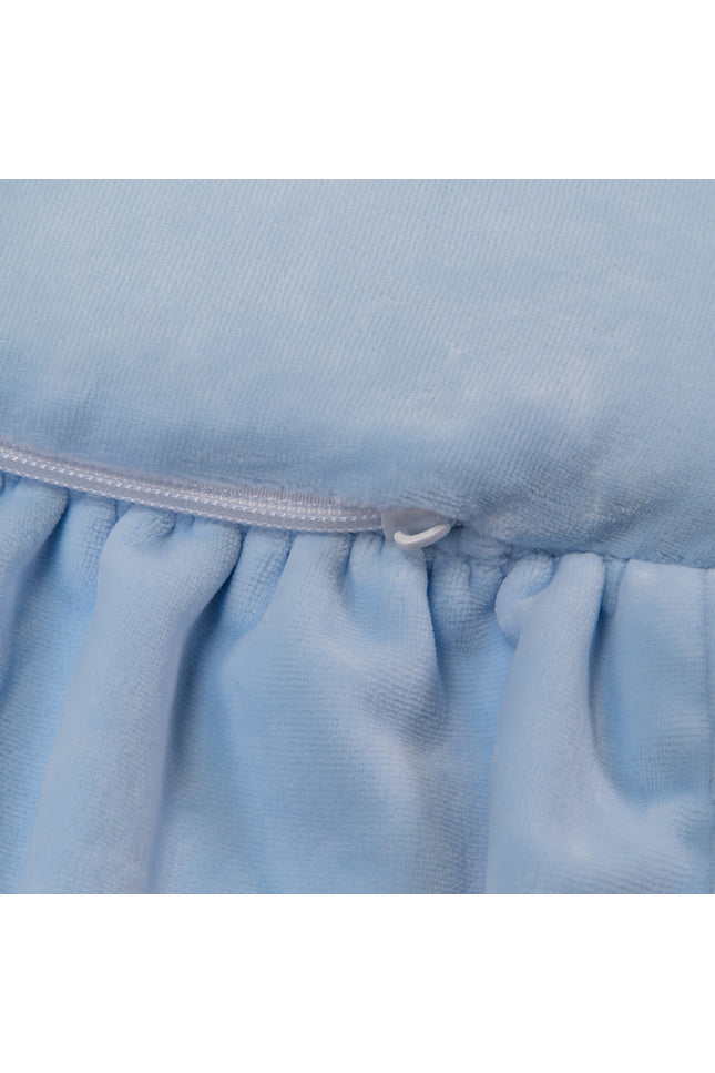 Rond speelkleed met volant - babyblauw fluweel-mercibeaucoupp.eu