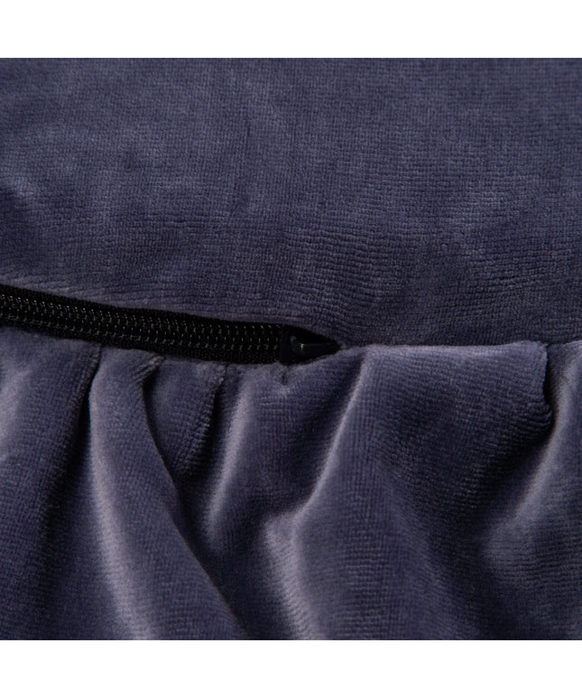 Rond speelkleed met franje - Blauw-grijs fluweel-mercibeaucoupp.eu