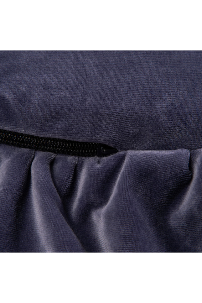 Rond speelkleed met franje - Blauw-grijs fluweel-mercibeaucoupp.eu