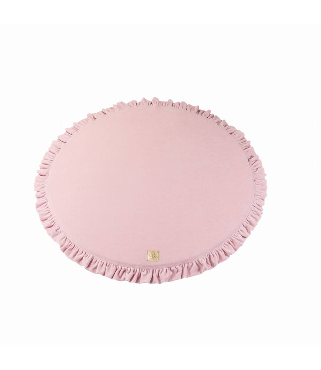 Round Play Mat With a Frill - Pink Velvet