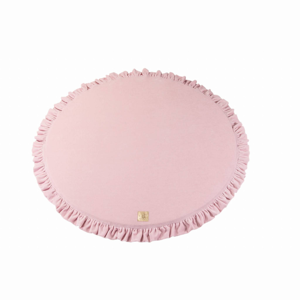 Round Play Mat With a Frill - Pink Velvet