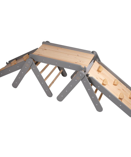 Klimdriehoek met glijbaan en klimrek - Grijs-mercibeaucoupp.eu