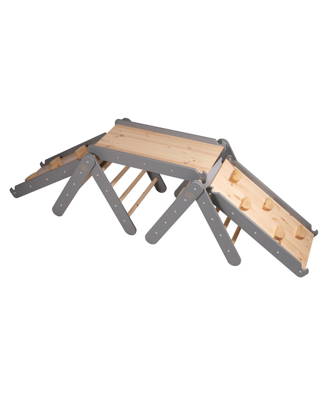 Klimdriehoek met glijbaan en klimrek - Grijs-mercibeaucoupp.eu