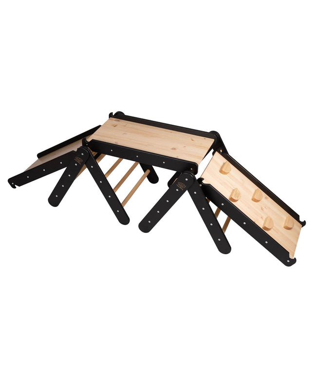 Klimdriehoek met glijbaan en klimrek - Zwart-mercibeaucoupp.eu