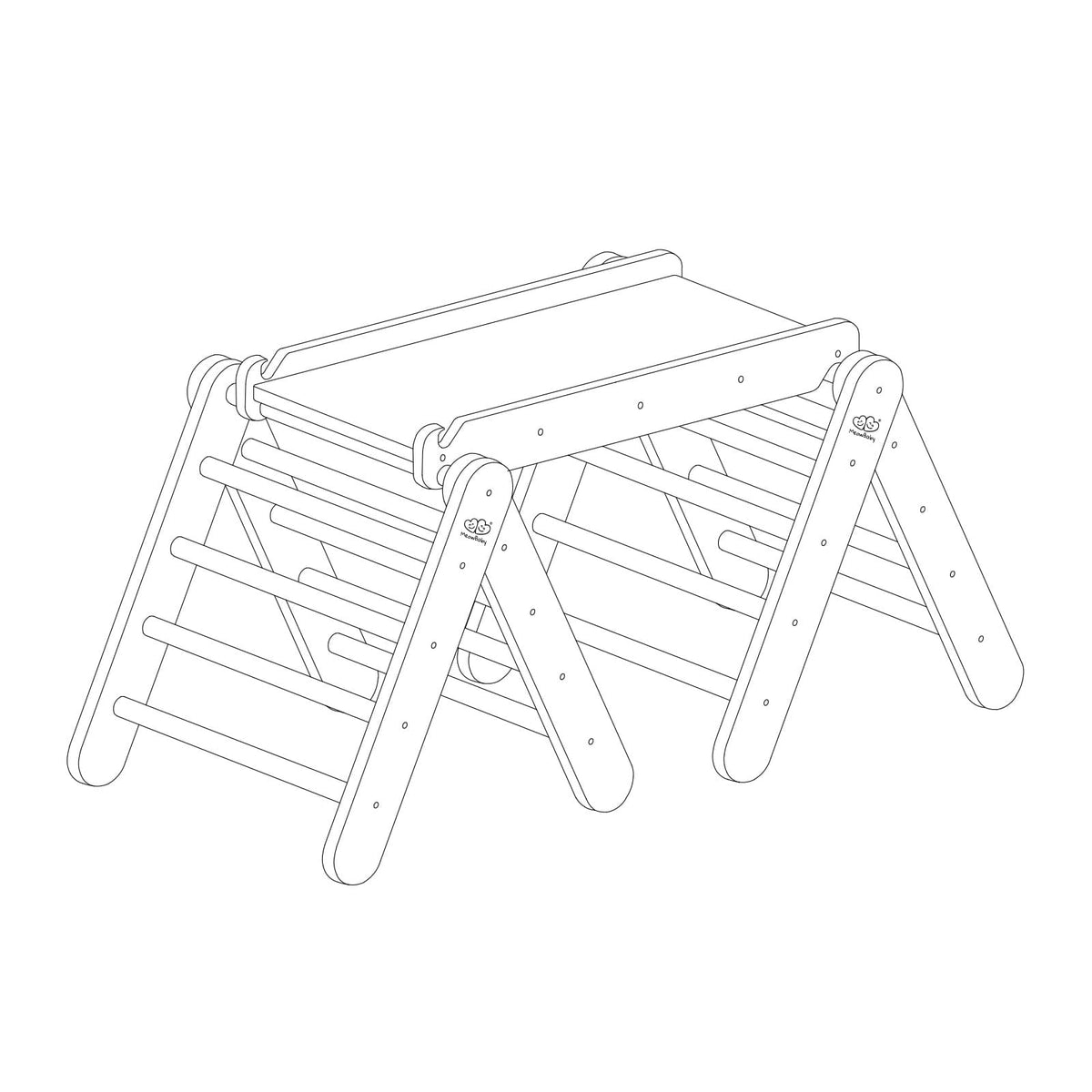 Climbing Triangle With Slide and Climbing Frame - Black