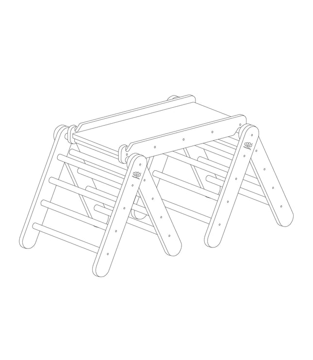 Climbing Triangle With Slide and Climbing Frame - Grey