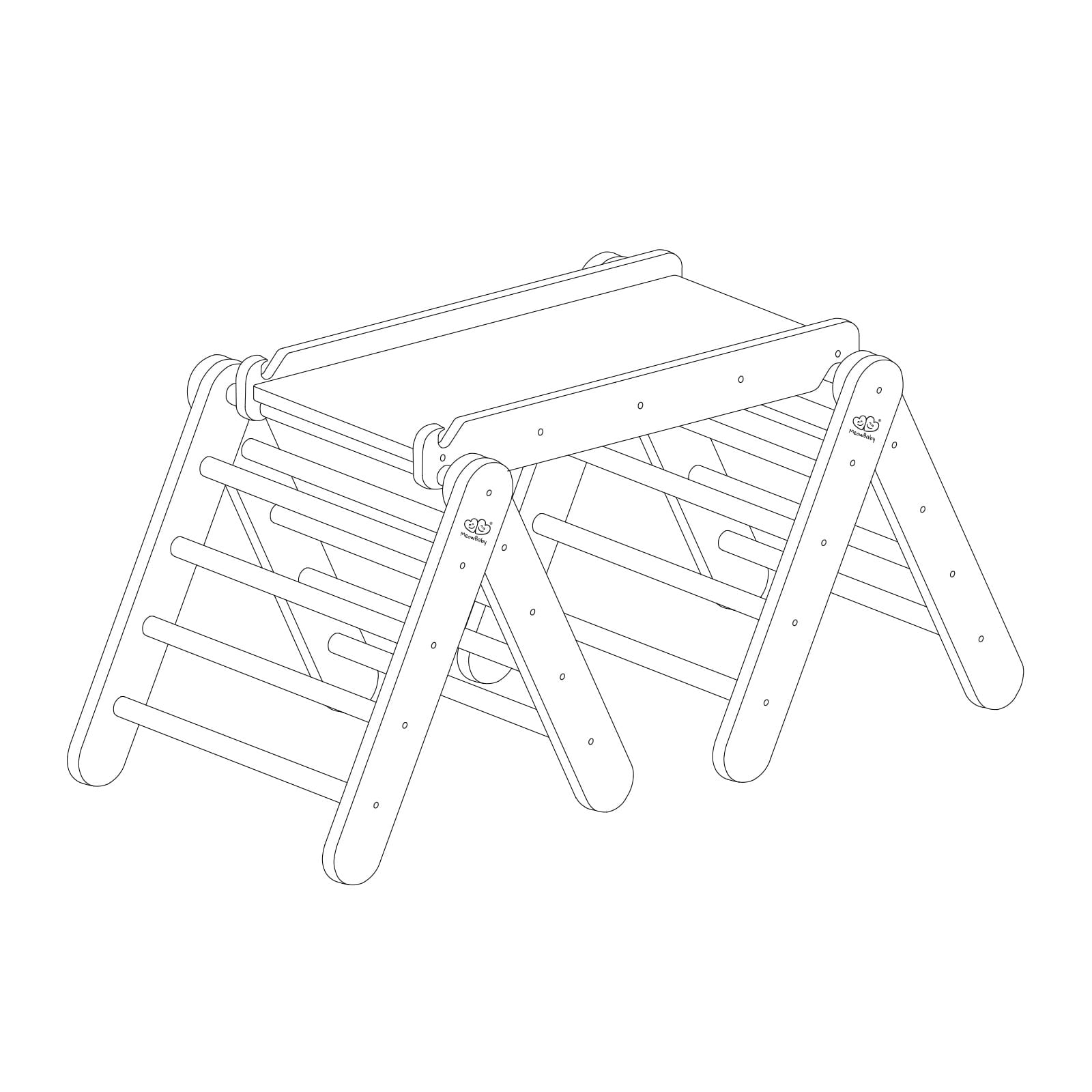 Klimdriehoek met glijbaan en klimrek - Wit-mercibeaucoupp.eu