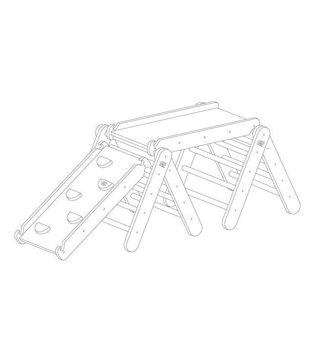 Climbing Triangle With Slide and Climbing Frame - Grey