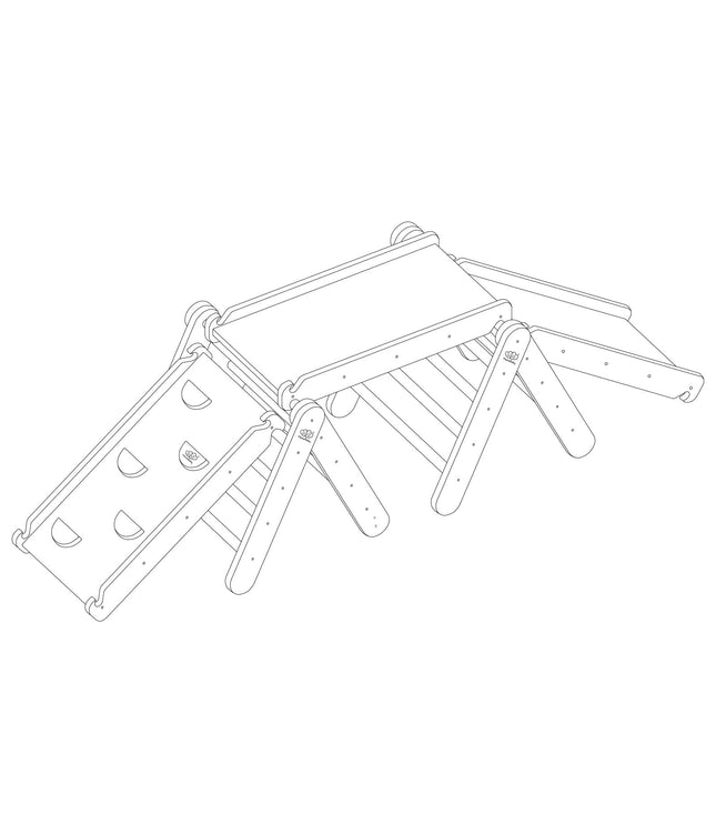 Climbing Triangle With Slide and Climbing Frame - Grey
