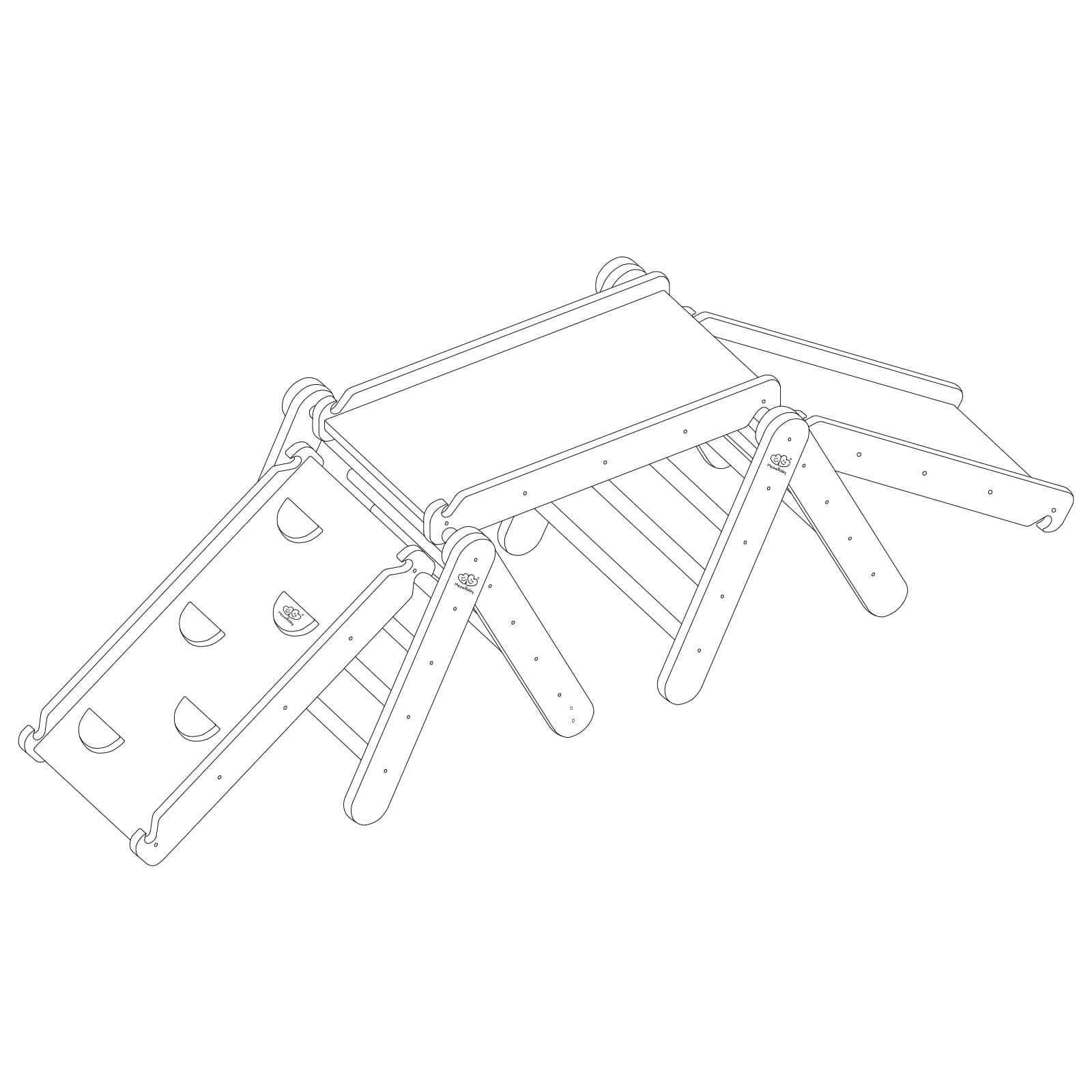 Klimdriehoek met glijbaan en klimrek - Wit-mercibeaucoupp.eu