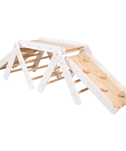 Klimdriehoek met glijbaan en klimrek - Wit-mercibeaucoupp.eu