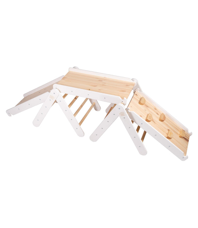 Climbing Triangle With Slide and Climbing Frame - White