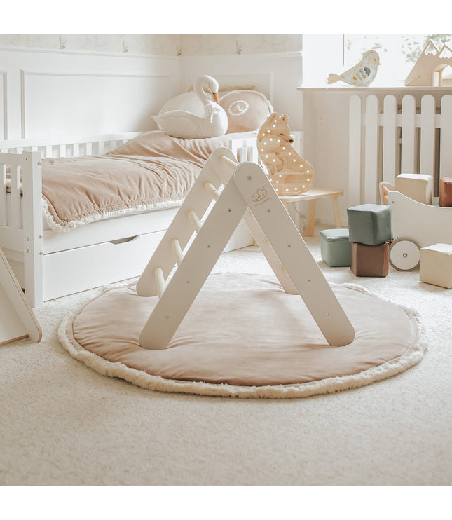 Ladder With a Slide-Climbing Wall - White