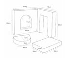 Aesthetic Soft Play Set for Toddlers, 4 Elements - Grey
