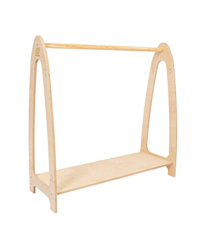 Gebogen kledingrek voor kinderen - Groot, natuurlijk hout-mercibeaucoupp.eu