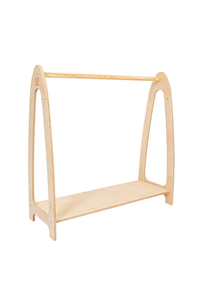 Gebogen kledingrek voor kinderen - Groot, natuurlijk hout-mercibeaucoupp.eu