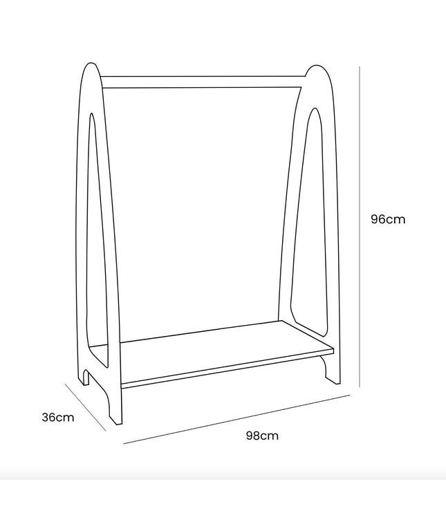 Arched Clothing Rack For Children - Large White