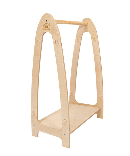 Gebogen kledingrek voor kinderen - klein natuurlijk hout-mercibeaucoupp.eu