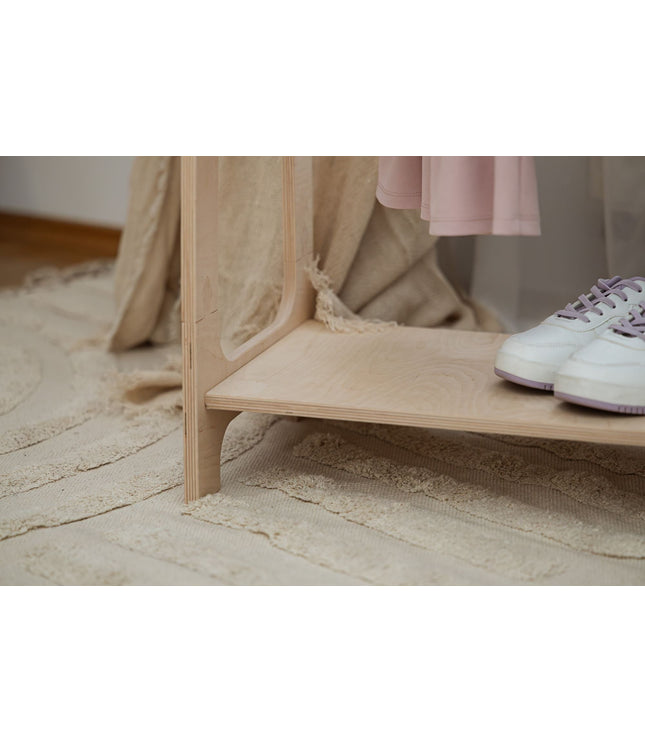 Arched Clothing Rack For Children - Small Natural Wood