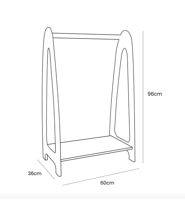 Arched Clothing Rack For Children - Small Natural Wood