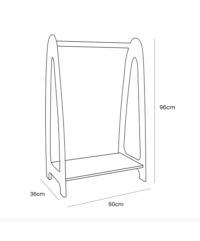 Gebogen kledingrek voor kinderen - klein natuurlijk hout-mercibeaucoupp.eu