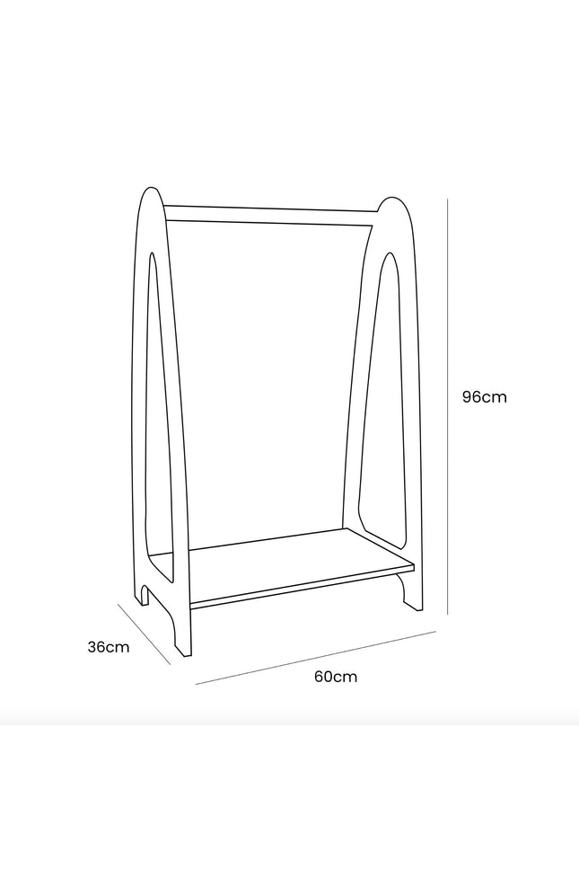 Gebogen kledingrek voor kinderen - klein natuurlijk hout-mercibeaucoupp.eu