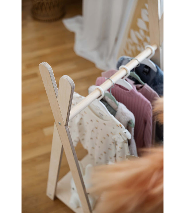 Tipi Clothing Rack For Children - Small Natural Wood
