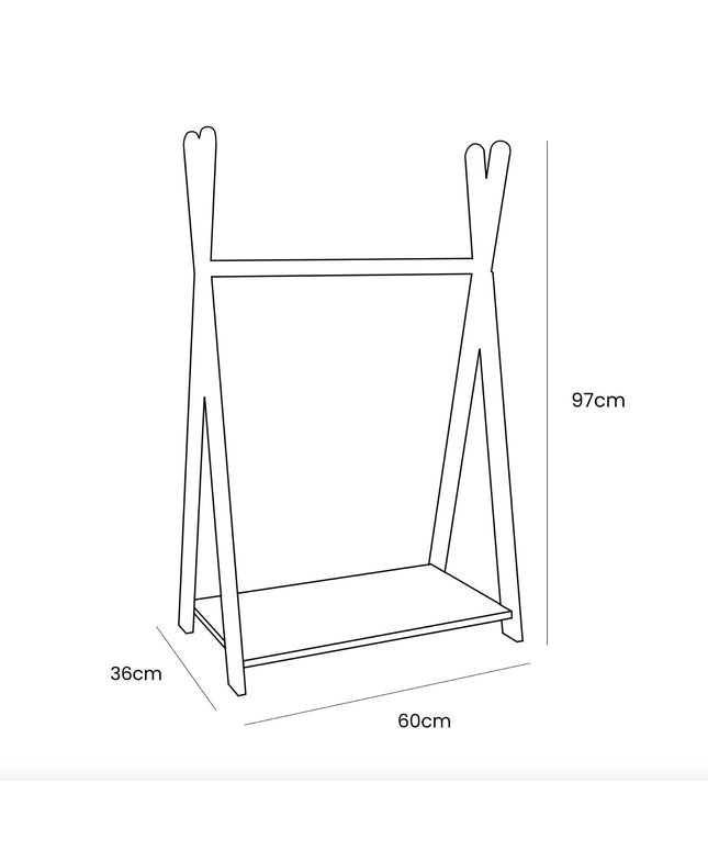 Tipi Kledingrek Voor Kinderen - Klein Natuurlijk Hout-mercibeaucoupp.eu