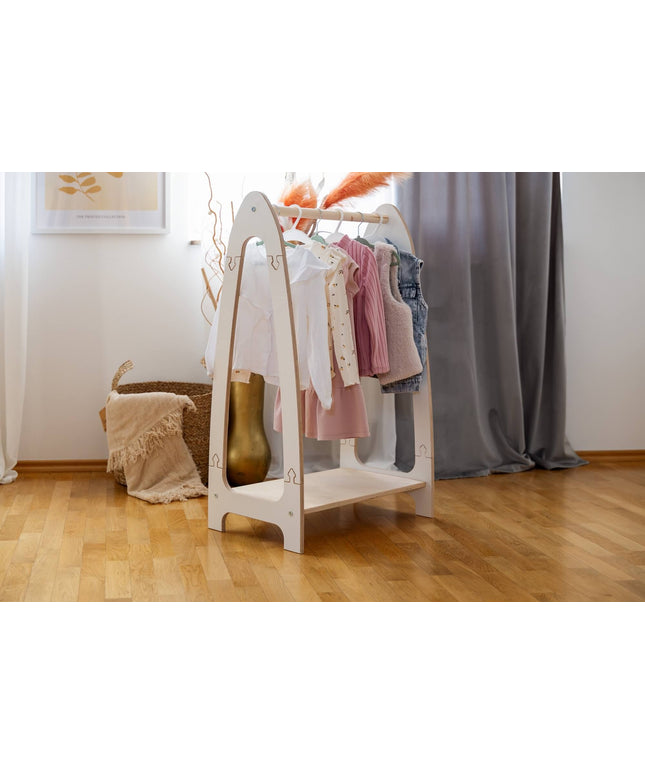 Gebogen kledingrek voor kinderen - Klein wit-mercibeaucoupp.eu