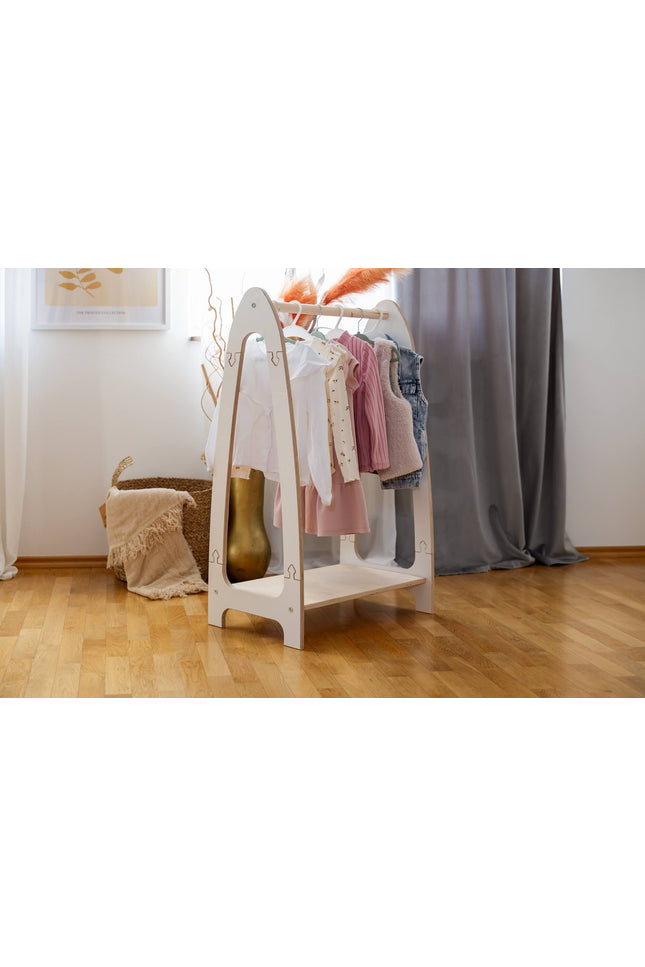 Gebogen kledingrek voor kinderen - Klein wit-mercibeaucoupp.eu