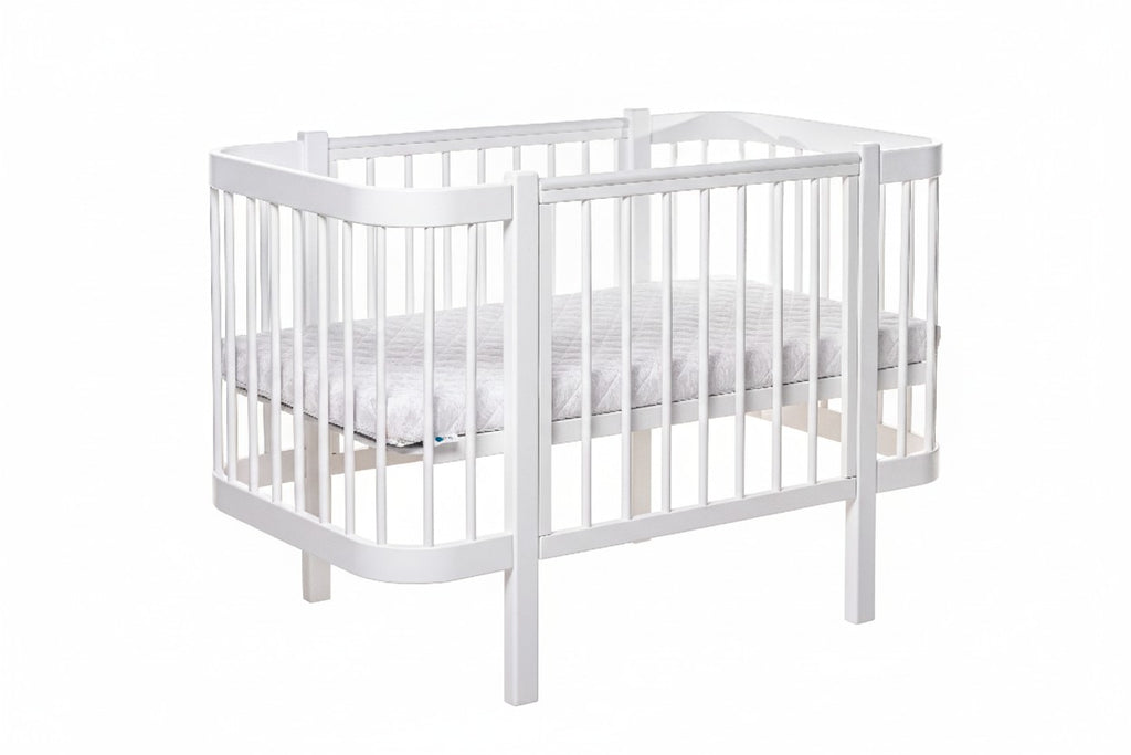 Baby Crib ELIN with Mattress - White