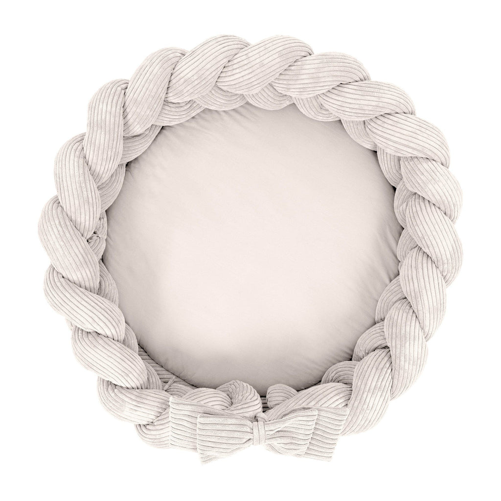 Baby Nest & Play Mat With Crib Bumper Braid - Vanilla