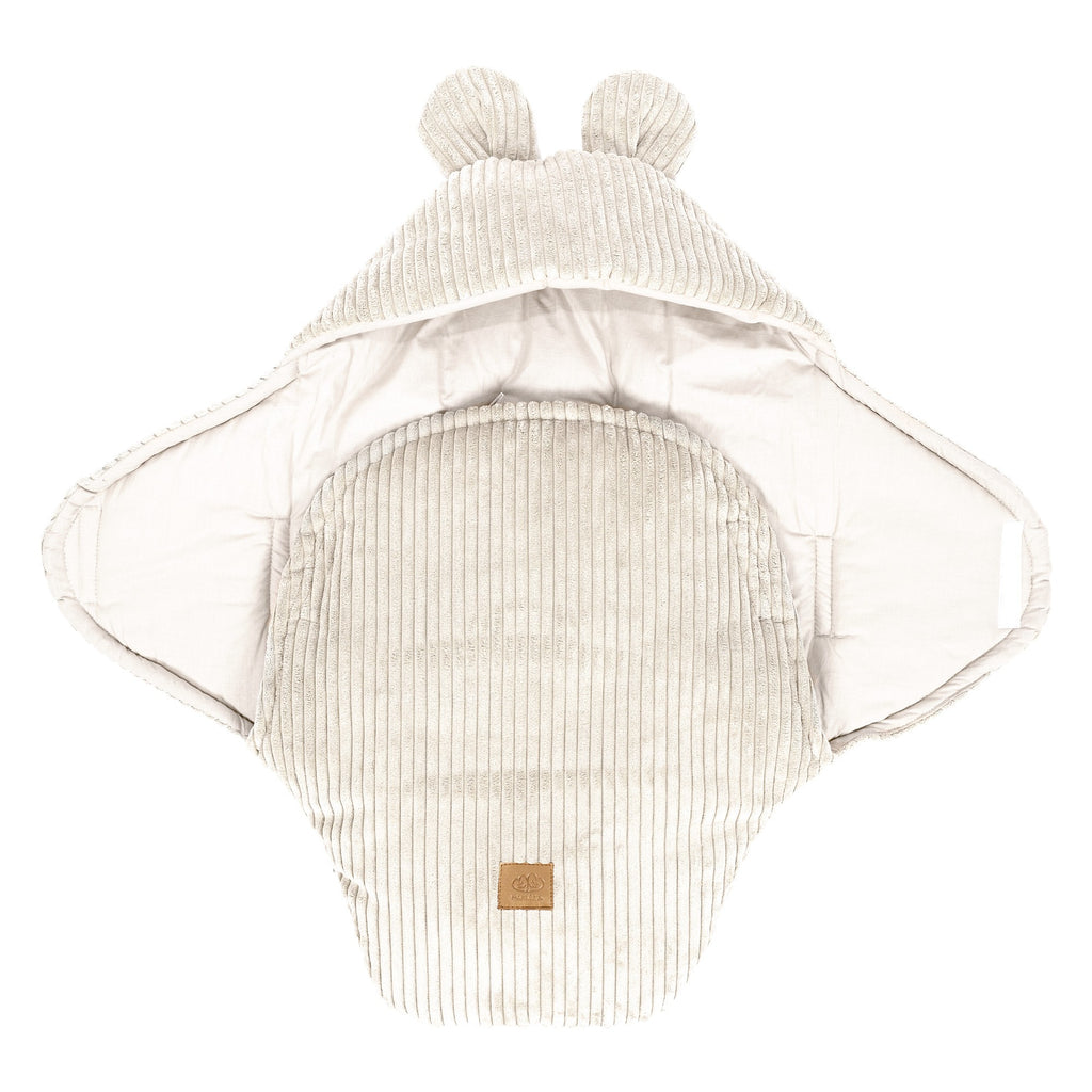 Baby Swaddle with Bear Ears – Ecru