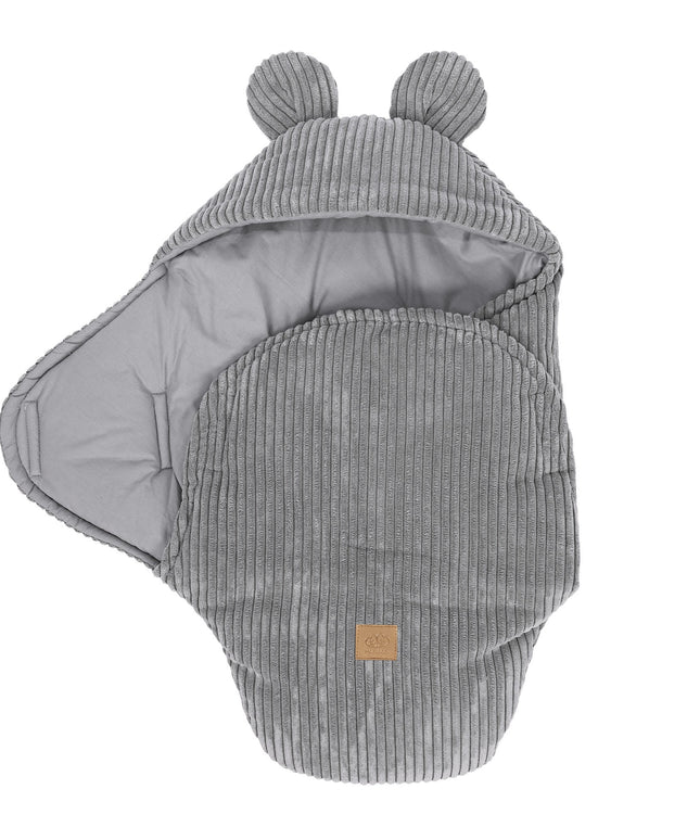 Baby Swaddle with Bear Ears – Grey