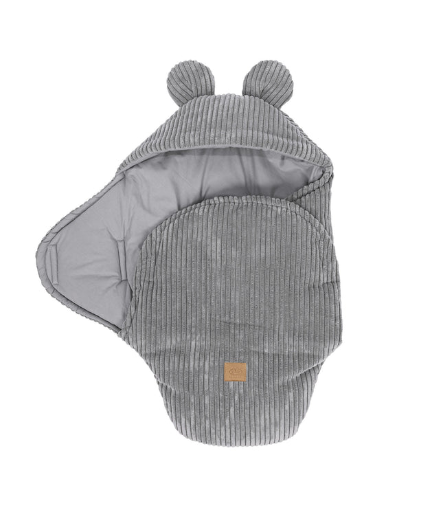 Baby Swaddle with Bear Ears – Grey