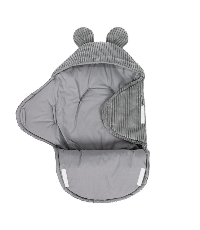 Baby Swaddle with Bear Ears – Grey