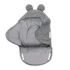 Baby Swaddle with Bear Ears – Grey