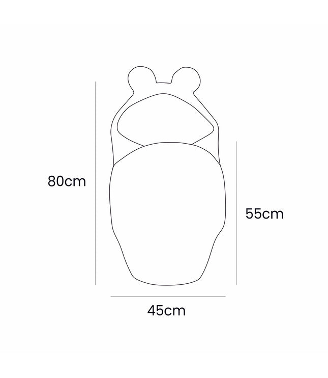 Baby Swaddle with Bear Ears – Powder Pink