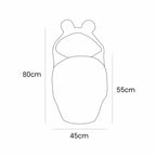 Baby Swaddle with Bear Ears – Powder Pink
