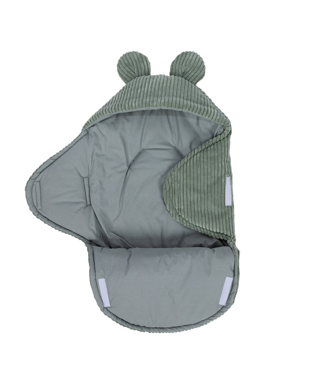 Baby-wikkeldoekje met berenoortjes - Olijfgroen-mercibeaucoupp.eu