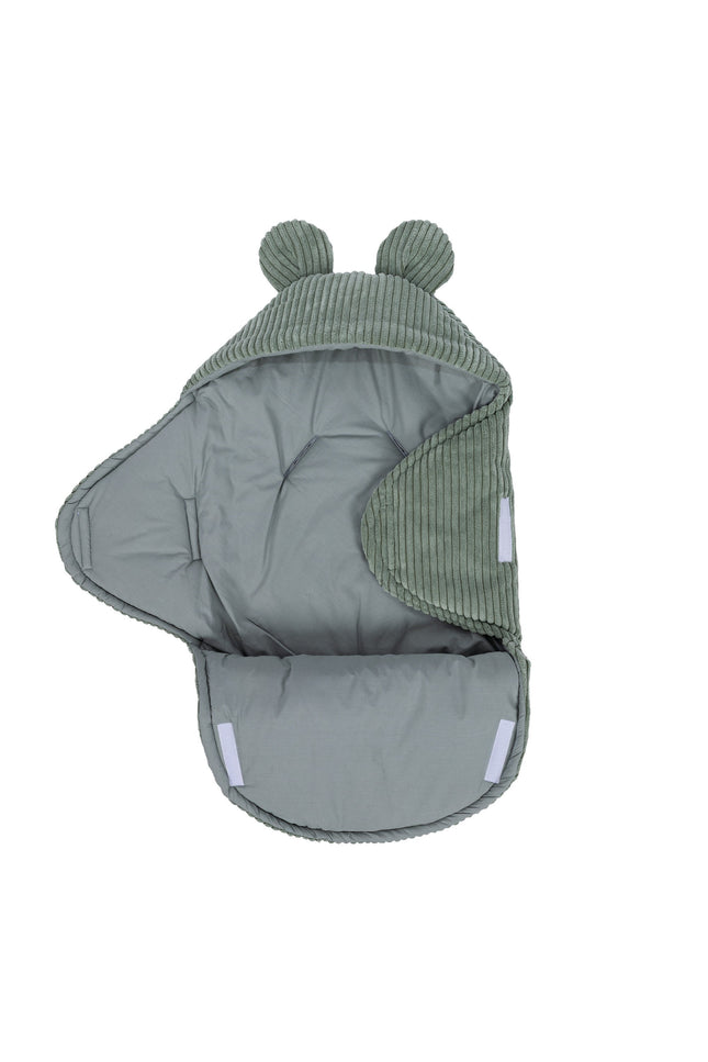 Baby-wikkeldoekje met berenoortjes - Olijfgroen-mercibeaucoupp.eu