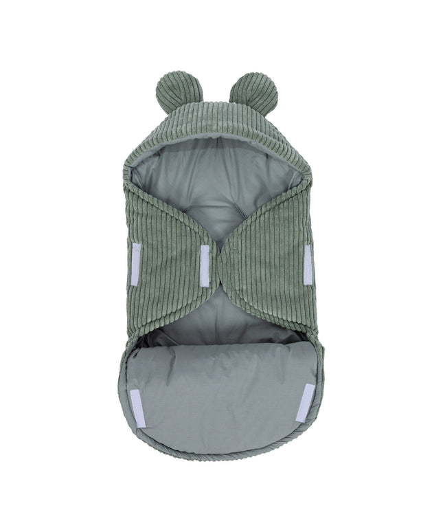 Baby-wikkeldoekje met berenoortjes - Olijfgroen-mercibeaucoupp.eu
