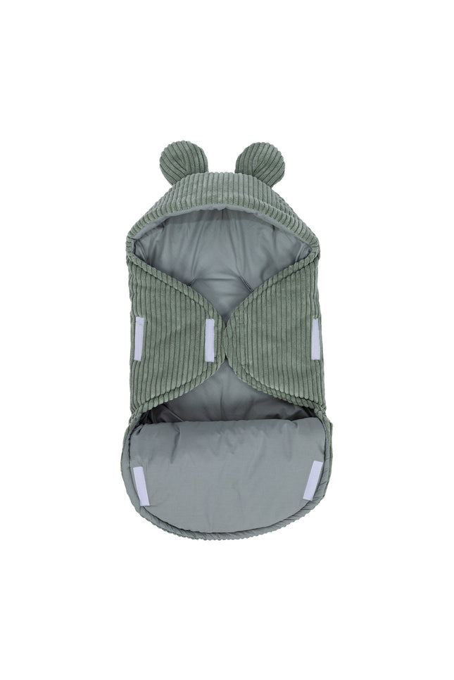 Baby-wikkeldoekje met berenoortjes - Olijfgroen-mercibeaucoupp.eu